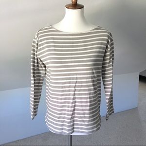 Everlane The Heavyweight Tee Striped Grey / Cream